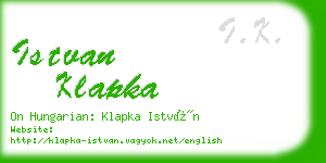 istvan klapka business card